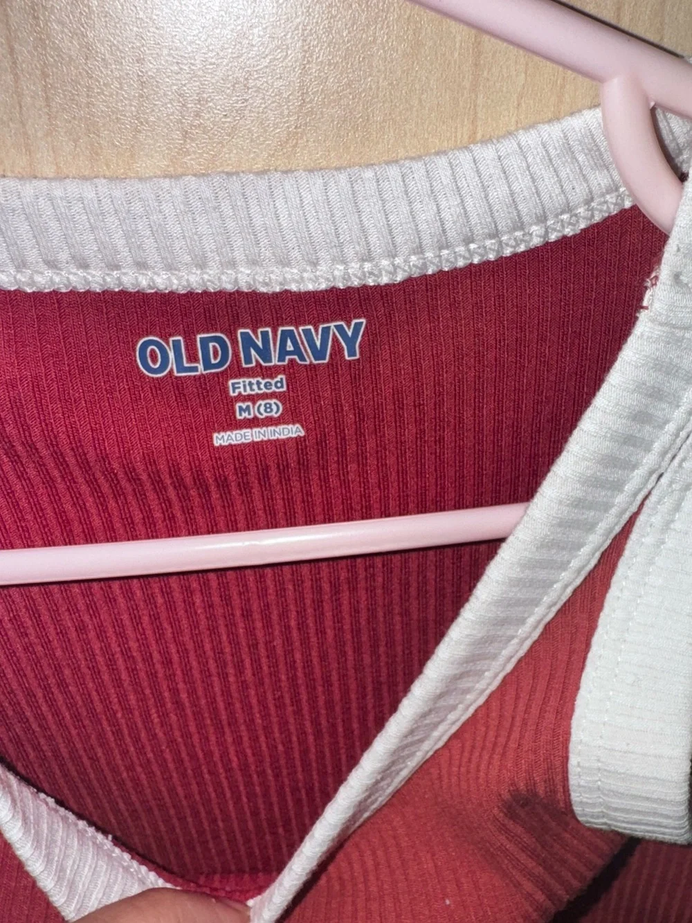 Old Navy Girls Burgundy Ribbed Butterfly Tank Top Size M 8 Contrast Trim
